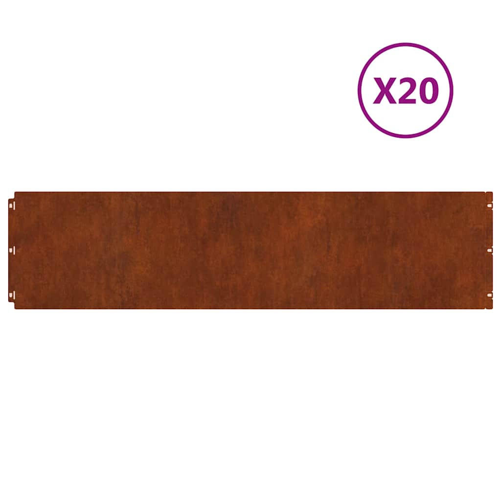 vidaXL Rasenkante, Rost 1.5x25x103 cm