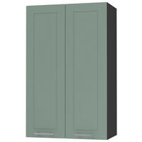 KÜCHENHÄNGESCHRANK Kvantum W4/60 Mint Matt / Schwarz Matt 60 / 32,5 / 96cm - Schwarz/Mintgrün, Holz/Holzwerkstoff (60/96/32.5cm) - Feldmann-Wohnen