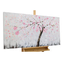 ACRYLBILD HANDGEMALT 120/60 cm - Pink/Grau, Holz/Textil (120/60cm) - KUNSTLOFT