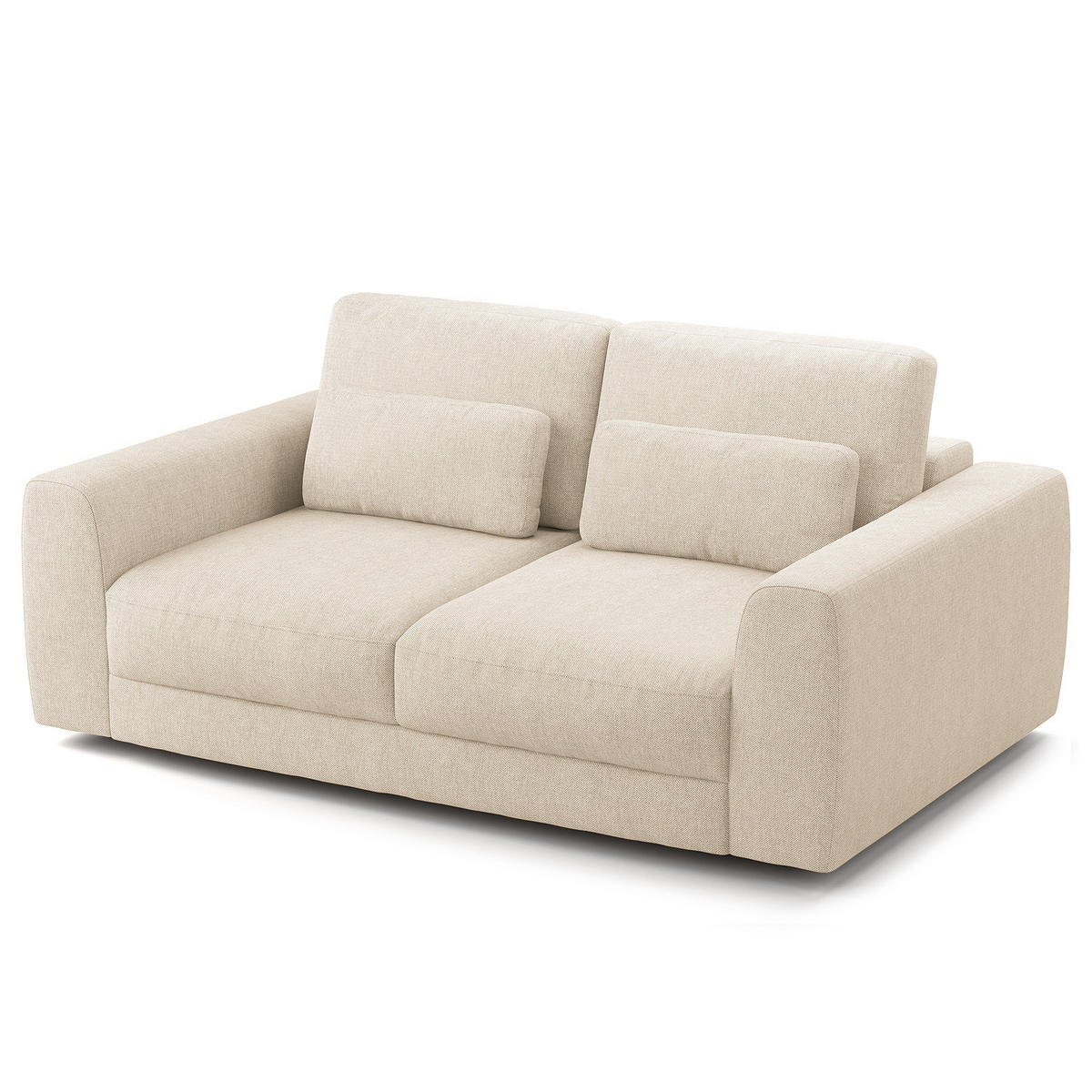 2-SITZER SOFA - Beige/Schwarz, Kunststoff/Textil (182/80/117cm) - home24