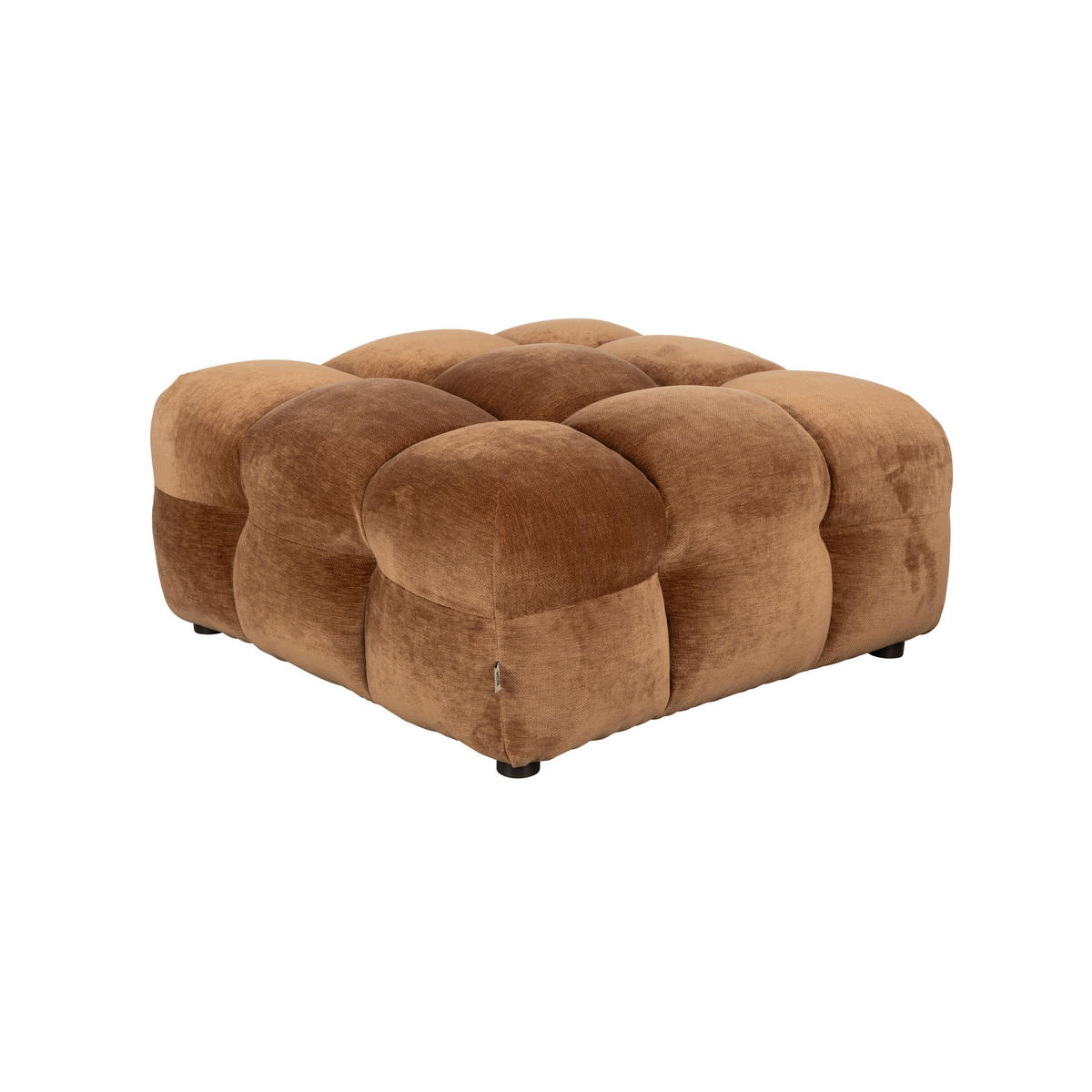 SITZHOCKER Hackman Samt Cognac/ Braun - Braun, Kunststoff (100/45/100cm) - Dutchbone