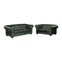 COUCHGARNITUR - 5 Personen - Leder - Tannengrün - BRENTON - Waldgrün, Leder (201/73/96cm) - Vente-Unique