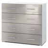 KOMMODE Pavos Sandgrau Hochglanz - Sandfarben, Holzwerkstoff (76/72/35cm) - Vladon