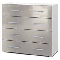 KOMMODE Pavos Sandgrau Hochglanz - Sandfarben, Holzwerkstoff (76/72/35cm) - Vladon