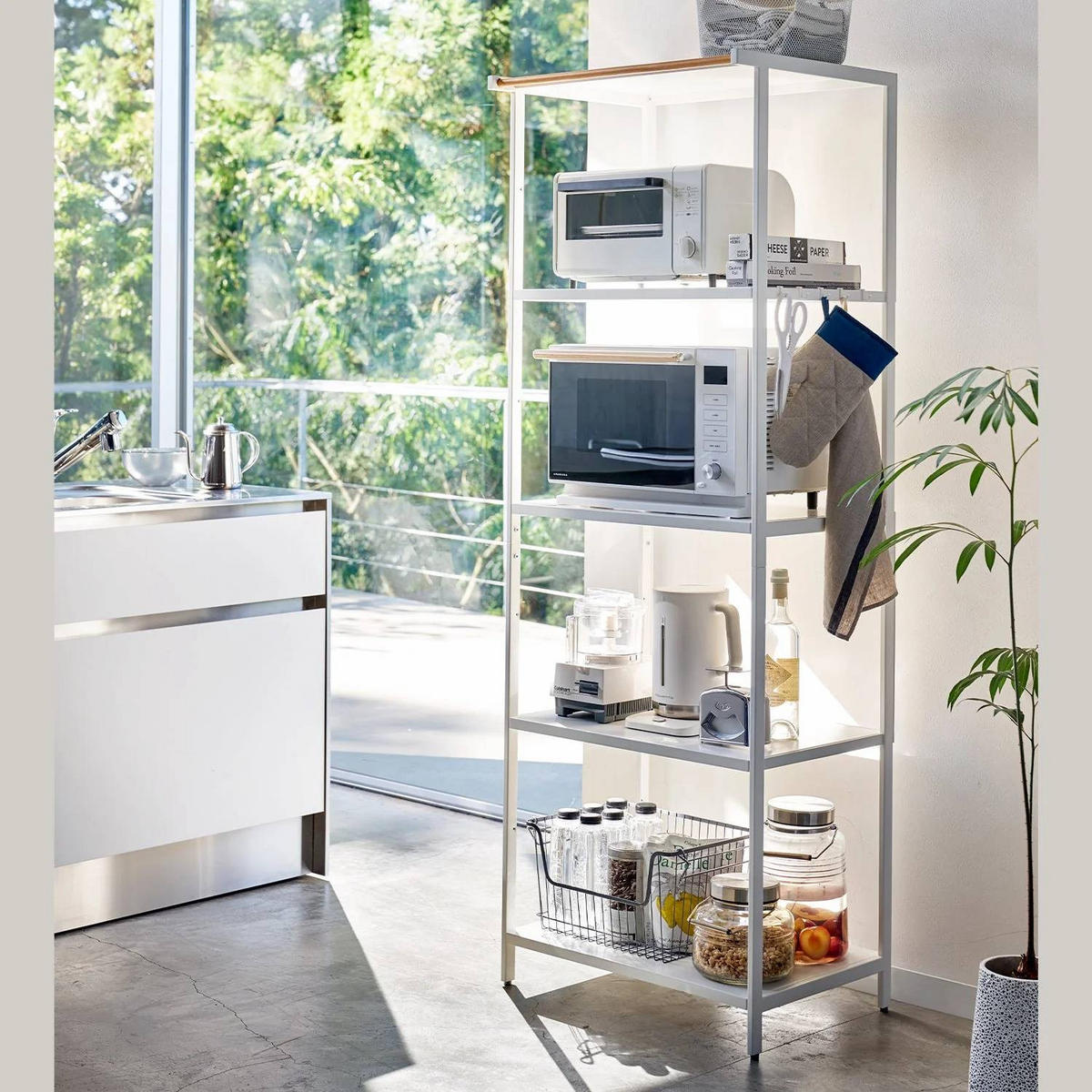 KÜCHENREGAL Tower 3599 Weiß - Weiß, Metall (60/170/46.5cm) - Yamazaki