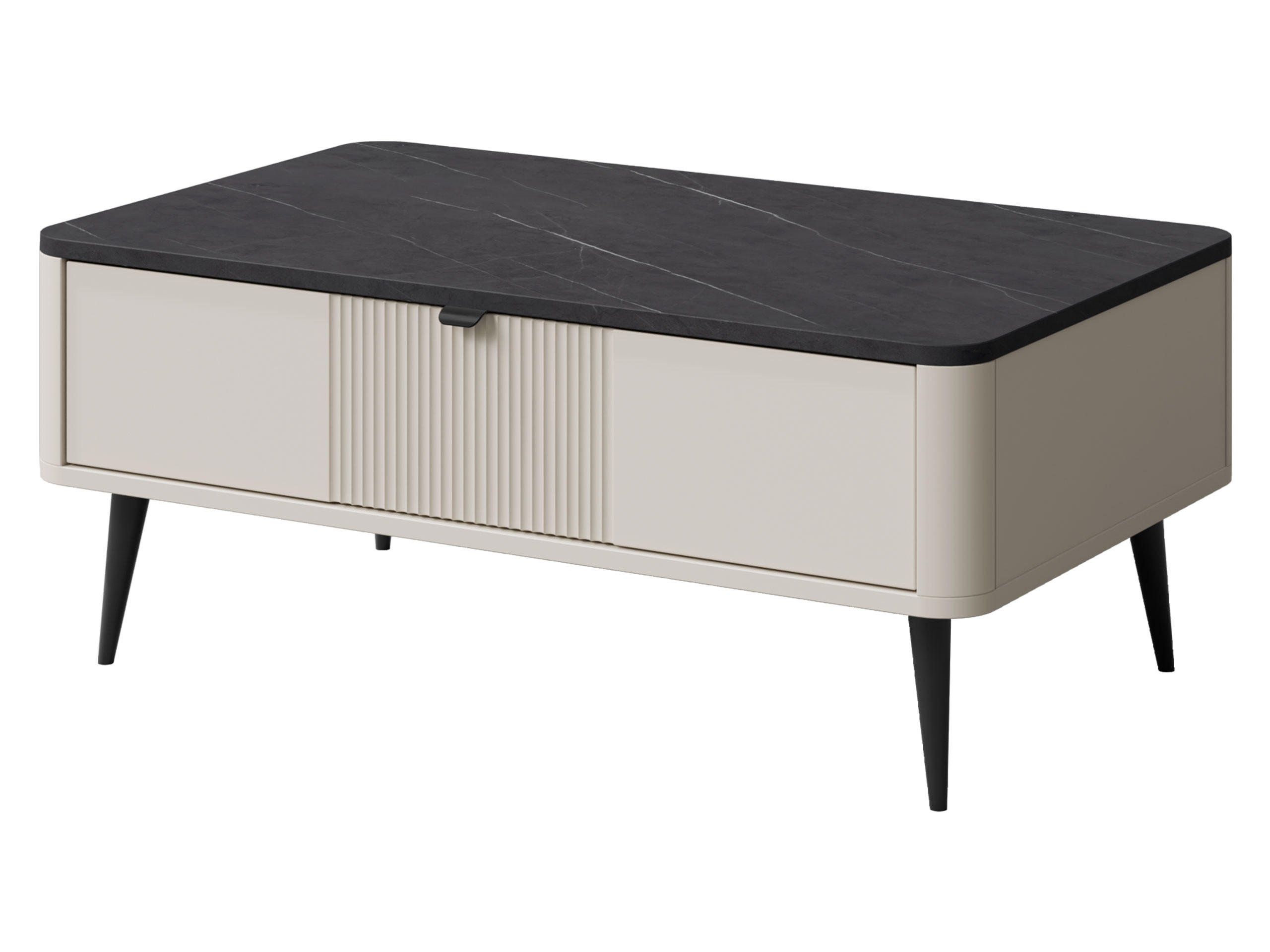 COUCHTISCH Marly RE16 - Kaschmir/Schwarz, Holzwerkstoff/Metall (60/100/42cm) - MIRJAN24