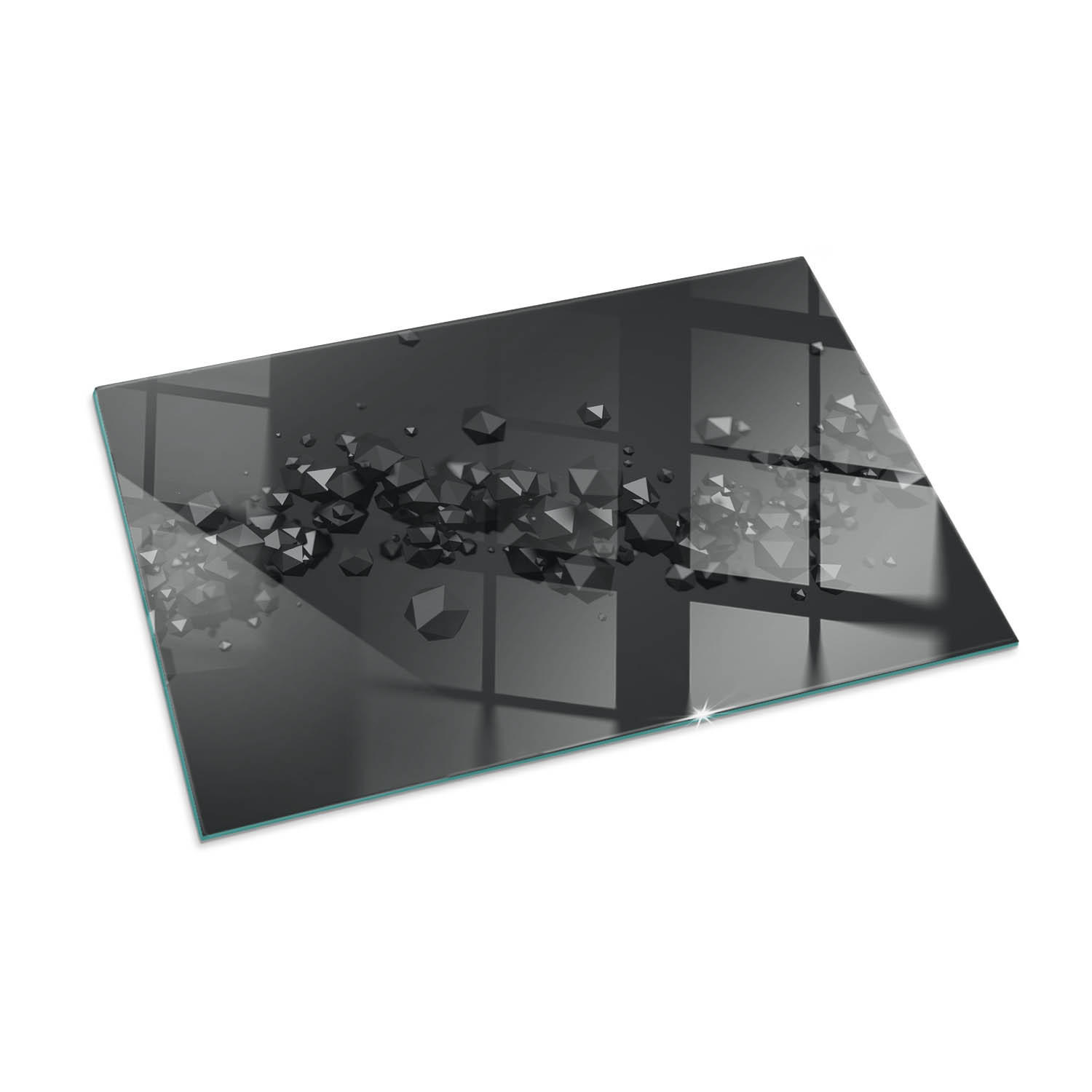 ArtPrintCave Glasplatte Schwarz 100x70x0.4 cm