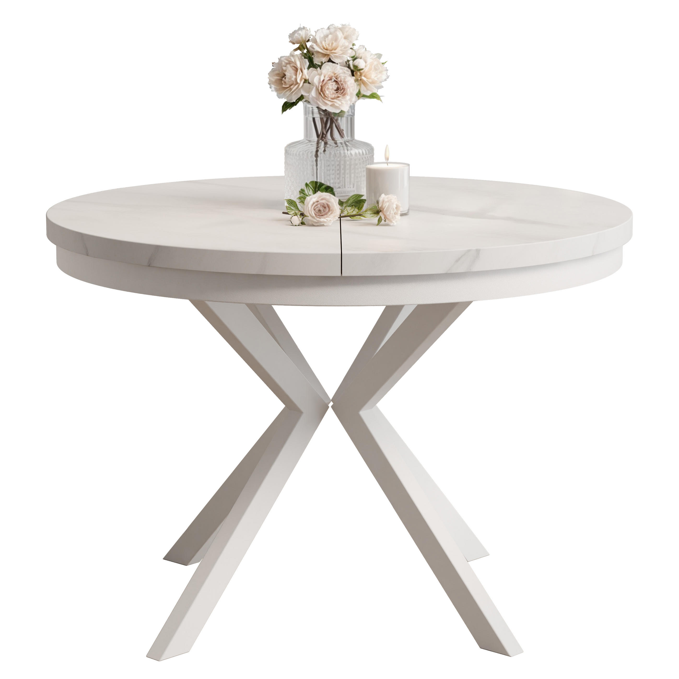 Idohome Ausziehtisch Perlmutt 90x76x90 cm