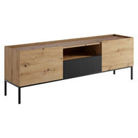 TV-ELEMENT Como 180 2D1SZ - Schwarz/Eiche Artisan, Holzwerkstoff/Metall (180/60/42cm) - MIRJAN24