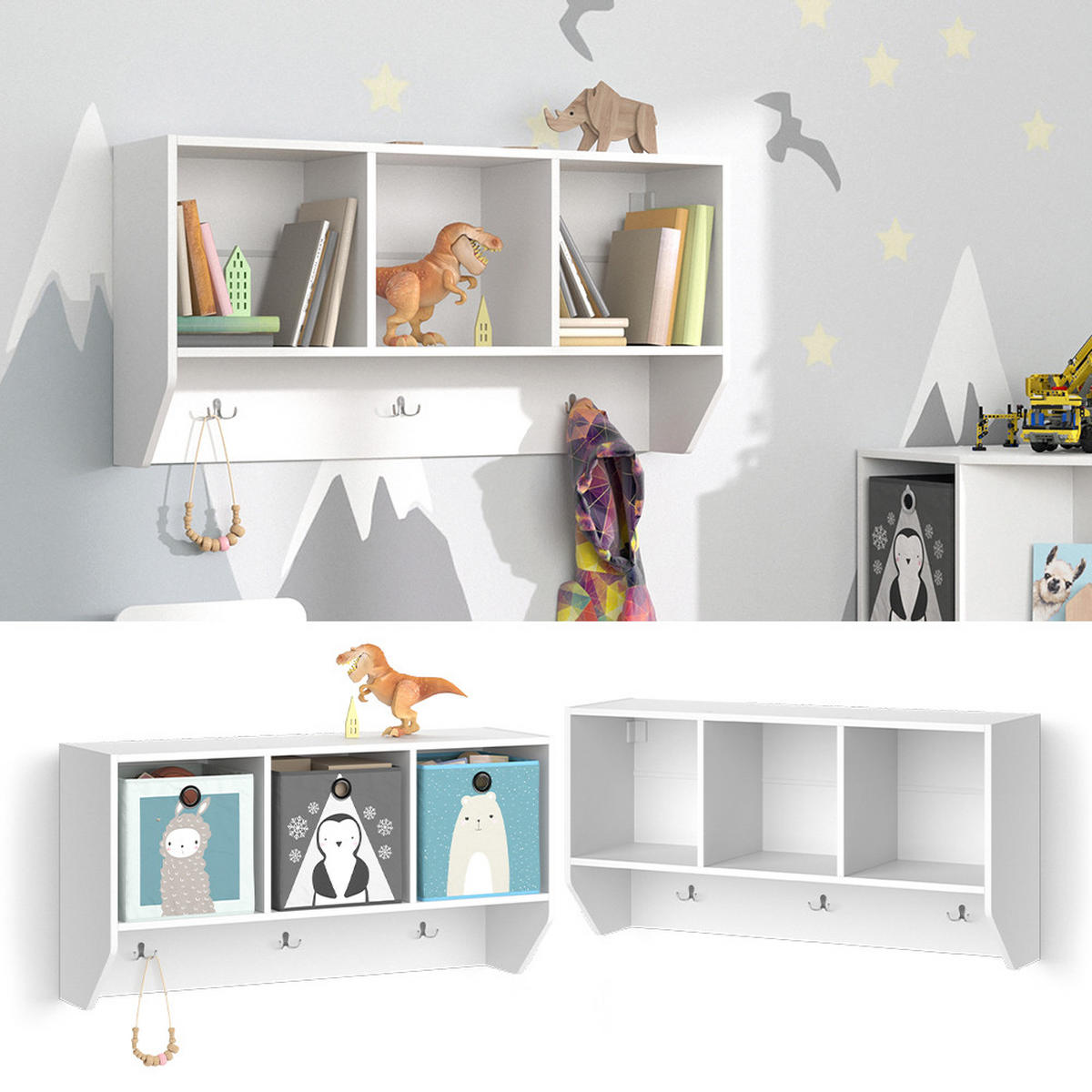 POLICE NA DĚTSKÝ POKOJ Luigi Bílá - bílá, kompozitní dřevo (107.2/56/31cm) - Vicco