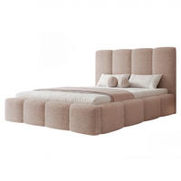 POLSTERBETT LANDARE 140x200 cm Altrosa Bouclé (Stoff Coral) - mit Bettkasten und Lattenrost - Altrosa, Holzwerkstoff/Textil (140/200cm) - Ravio