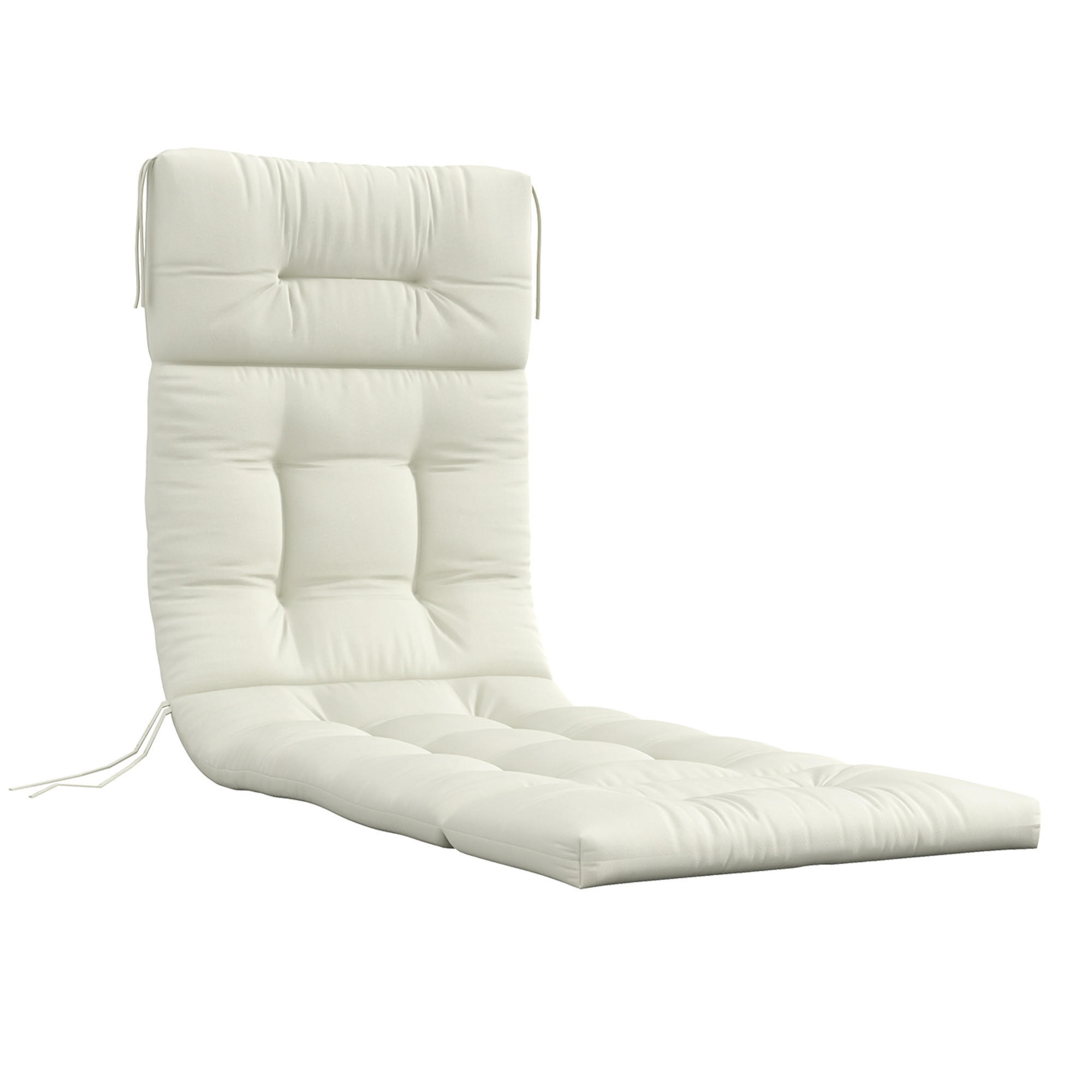 SITZKISSEN, Polyester, Cremeweiß - Creme, Kunststoff (60/13/200cm) - Outsunny