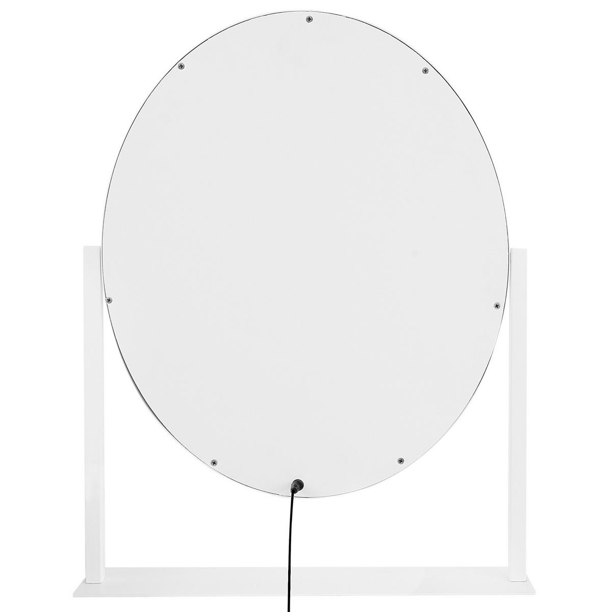 BADSPIEGEL mit LED-Beleuchtung oval 50/60 cm Rostrenen - Weiß, Metall (55/60/3cm) - Beliani