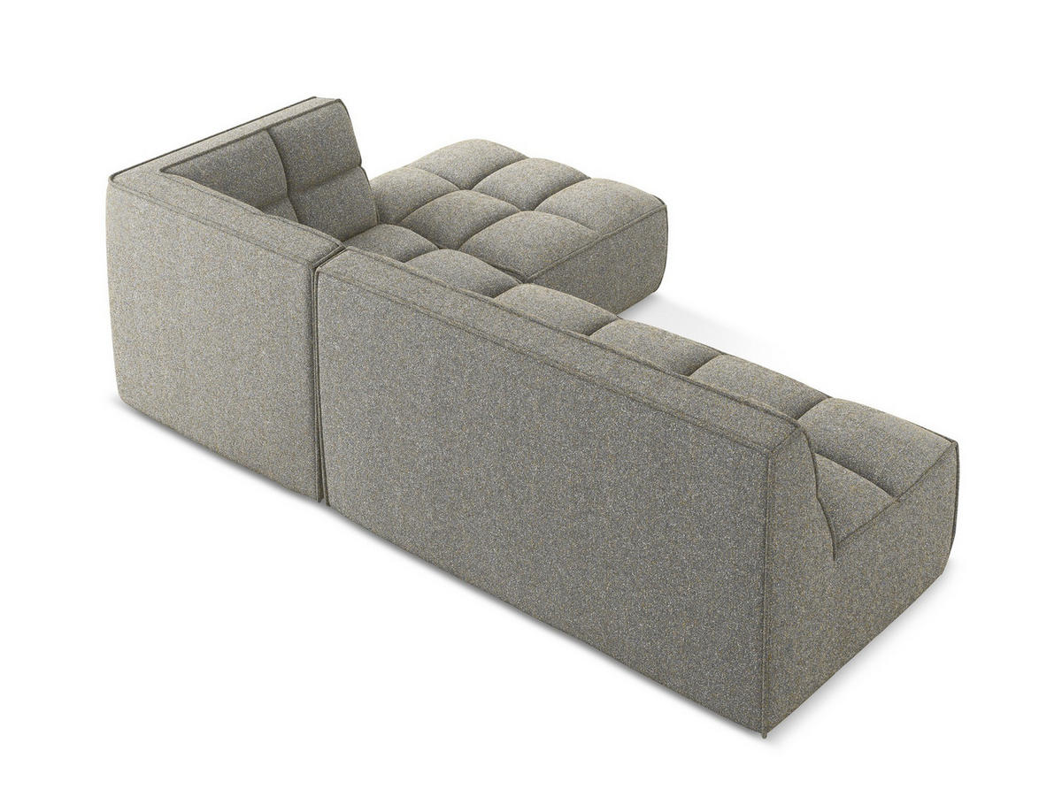 ECKSOFA Beidseitig Strukturstoff Stoff Beige - Beige/Schwarz, Kunststoff/Textil (258/178cm) - Makamii