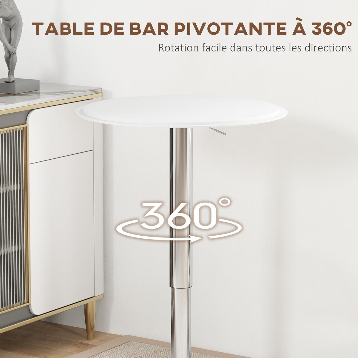 BARTISCH Weiß 1 Stück - Weiß, Metall (63/63/93cm) - GiPP