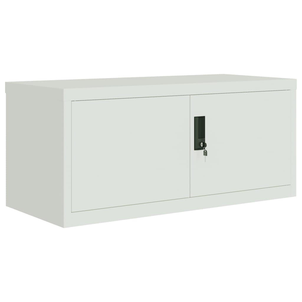 AKTENSCHRANK mit abschließbare Türen, 90/40/40 cm, aus Stahl, in Weiß, Kombinierbar - Grau, Metall (90/40/40cm) - vidaXL
