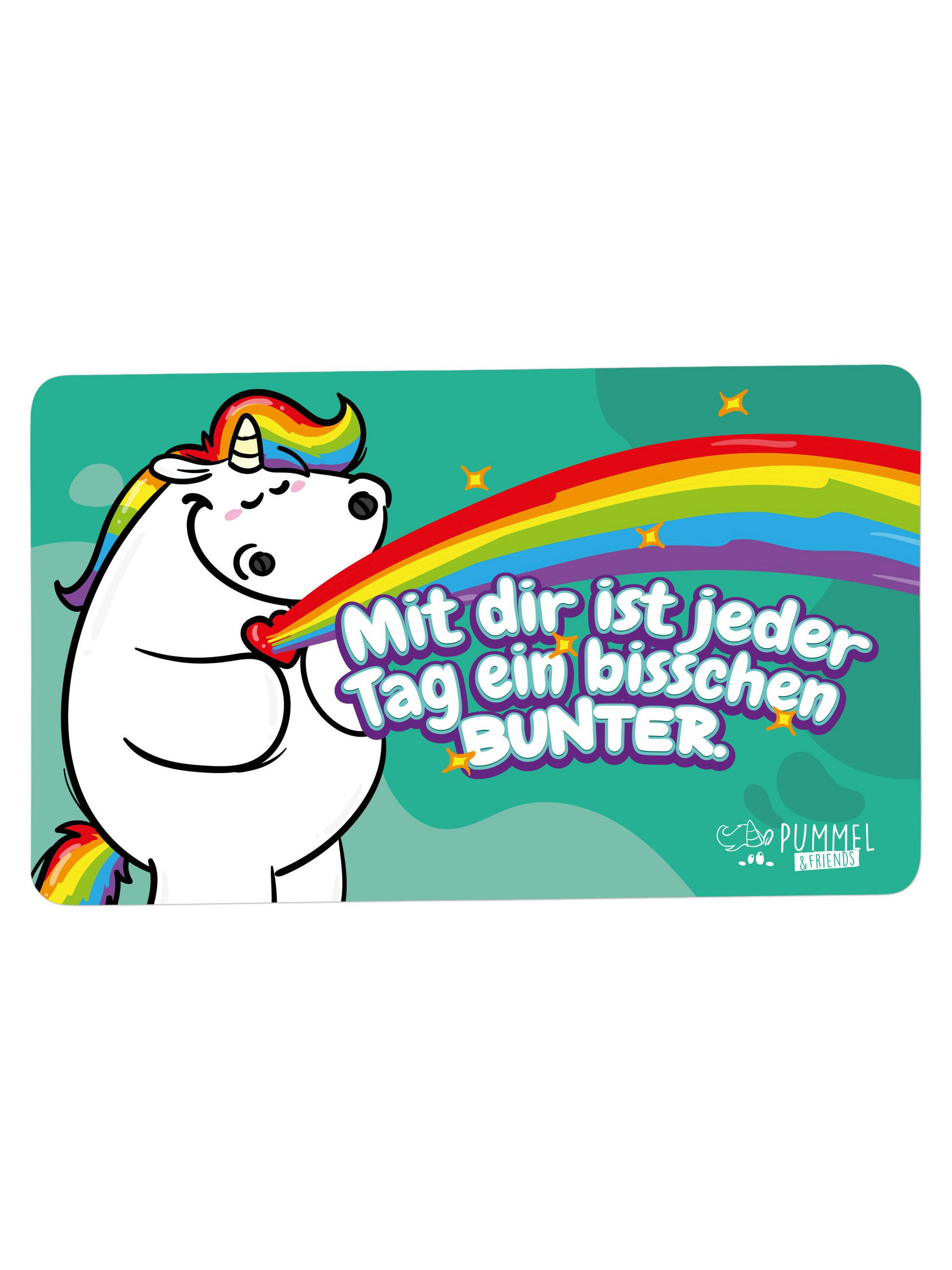 BRETTCHEN Pummeleinhorn Jeder Tag bunter Mehrfarbig 14,5 x 23,5 cm - Multicolor, Kunststoff (14.5/23.5cm) - United Labels