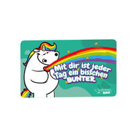 BRETTCHEN Pummeleinhorn Jeder Tag bunter Mehrfarbig 14,5 x 23,5 cm - Multicolor, Kunststoff (14.5/23.5cm) - United Labels