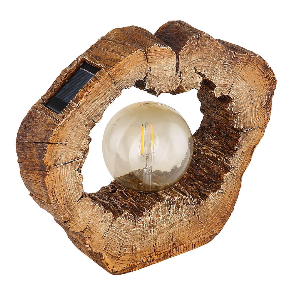 LED AUSSENLEUCHTE Baumscheibe Holzoptik Braun - Braun, Kunststoff (30.5/8.5/25.5cm) - Globo Lighting