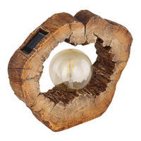 LED AUSSENLEUCHTE Baumscheibe Holzoptik Braun - Braun, Kunststoff (30.5/8.5/25.5cm) - Globo Lighting