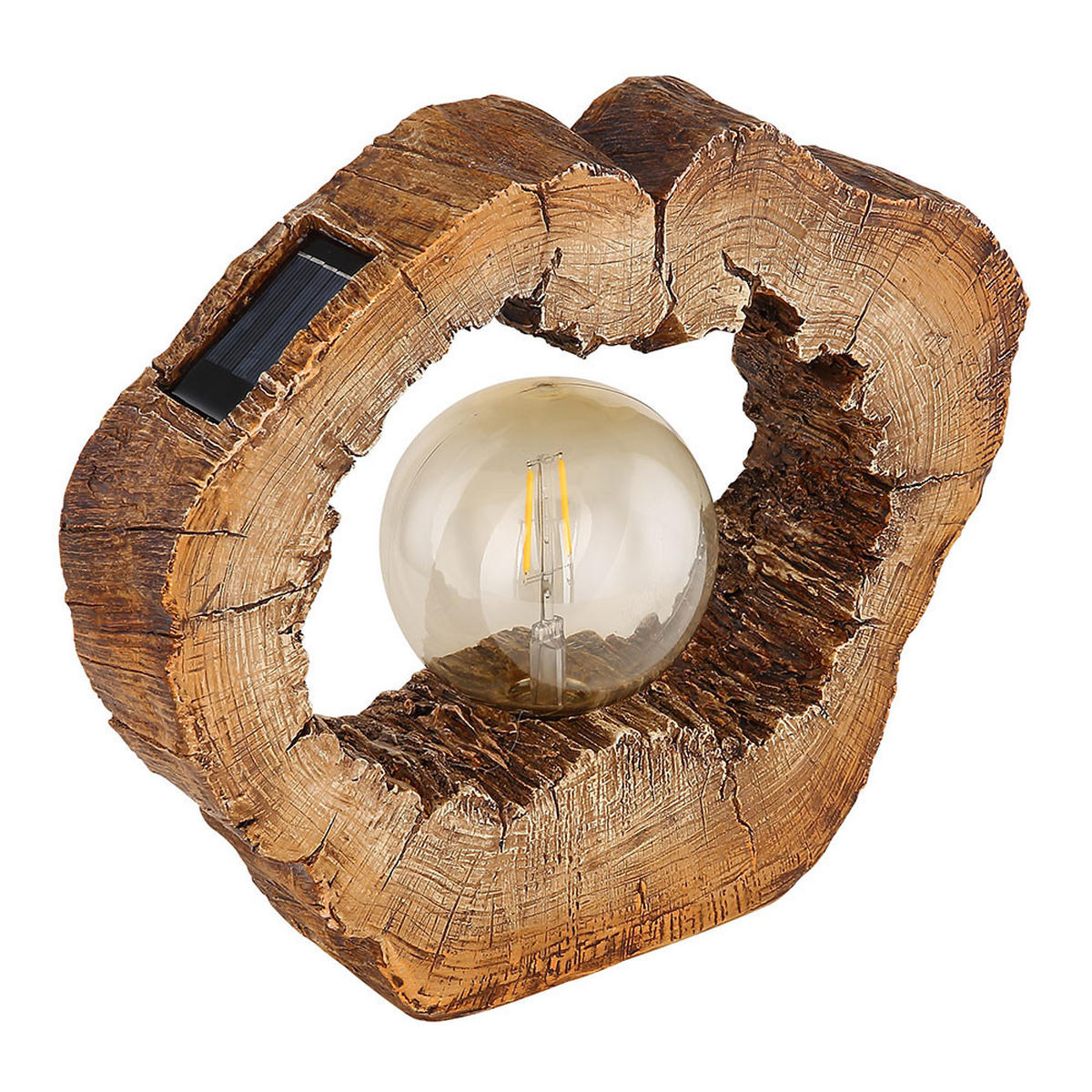 LED AUSSENLEUCHTE Baumscheibe Holzoptik Braun - Braun, Kunststoff (30.5/8.5/25.5cm) - Globo Lighting