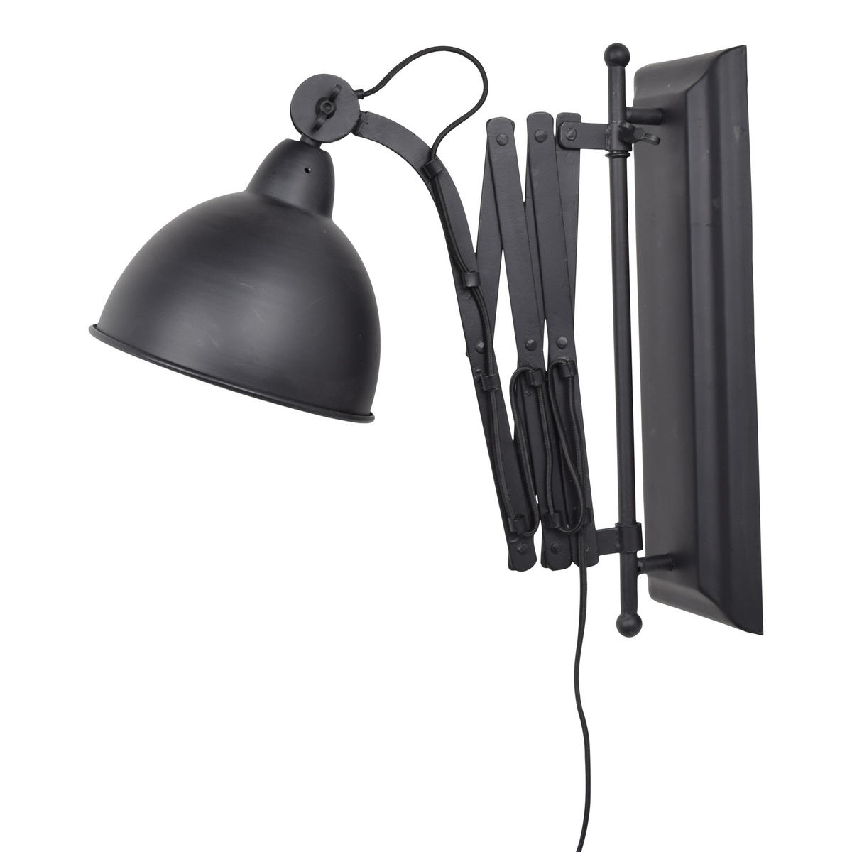 WANDLAMPE Harmonica - Schwarz, Metall (70/40/20cm) - Urban Interiors