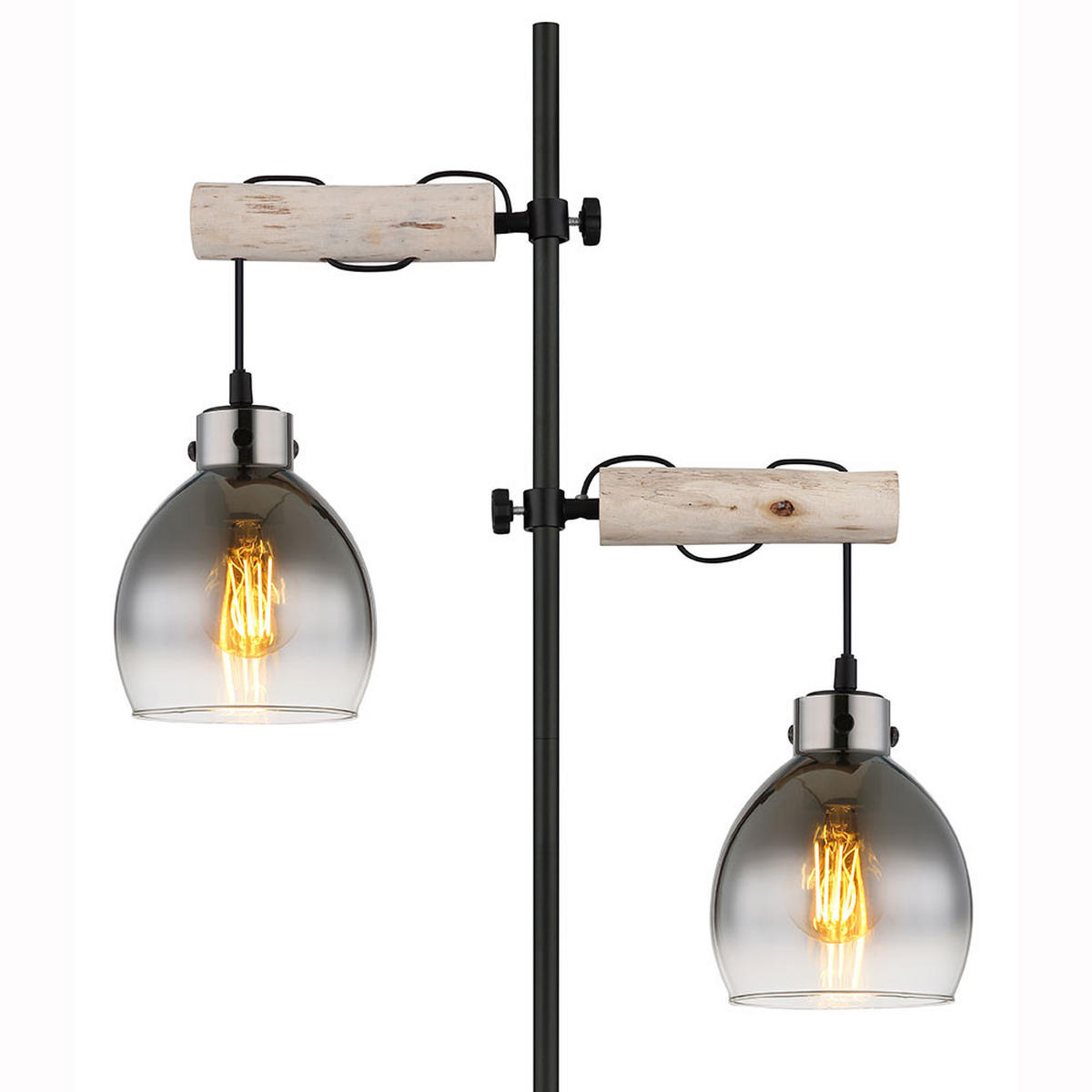 LED STEHLEUCHTE Holz Braun Schwarz - Braun, Holz (48/25/168cm) - Globo Lighting