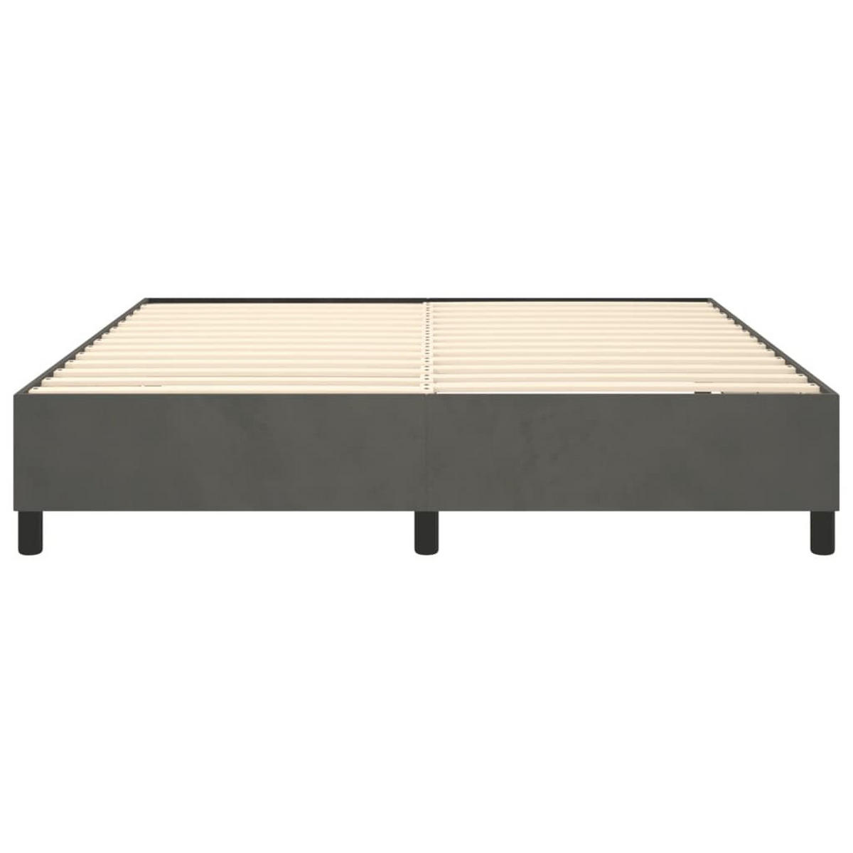 BOXBETTGESTELL Dunkelgrau 160/200 Cm Samt - Dunkelgrau, Textil (160/200cm) - vidaXL