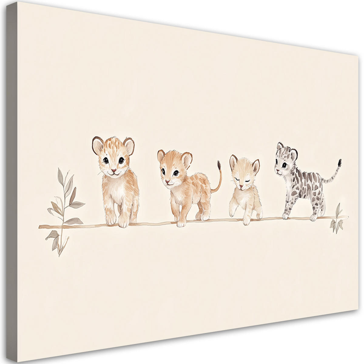 LEINWANDBILD für Kinderzimmer Afrikanische Boho Tiere 100x70cm - Beige, Textil (100/70cm) - Feeby