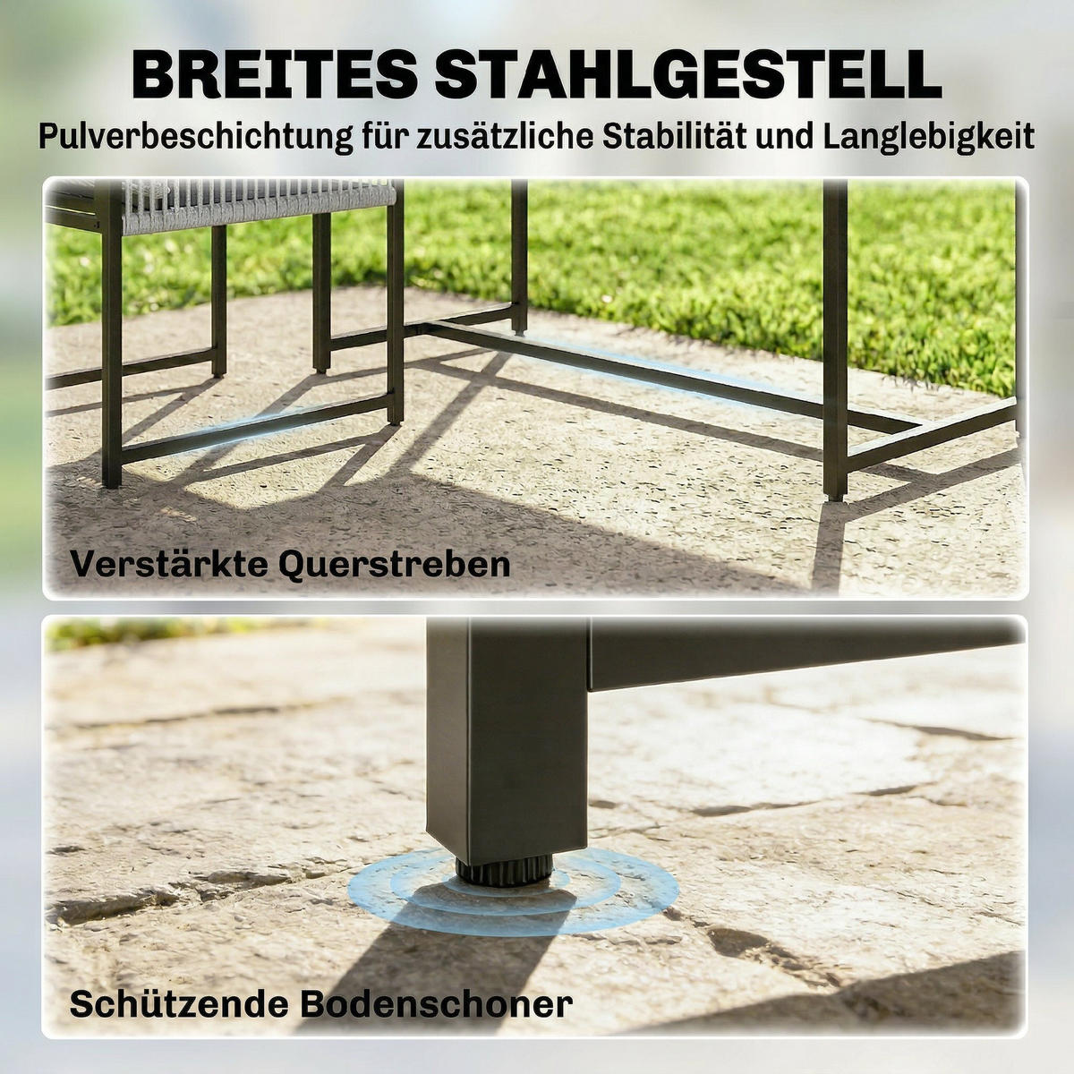 GARTENMÖBEL SET 5-teilig DE-09928 - Hellgrau, Metall - ComfortXL