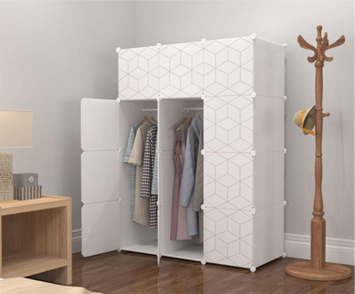 KLEIDERSCHRANK, weiß 110/147/47 cm - Weiß, Kunststoff (110/147/47cm) - Rexo