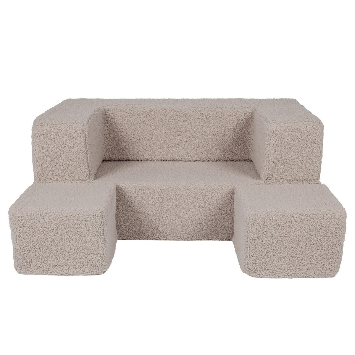 KINDERSOFA, Bearly, Cube, Hellgrau - Grau, Textil (96/40/50cm) - MeowBaby