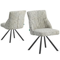 ESSZIMMERSTUHL SERINA 2er-Set - Hellgrau/Schwarz, Textil/Metall (49/83/62cm) - DUBI Möbel