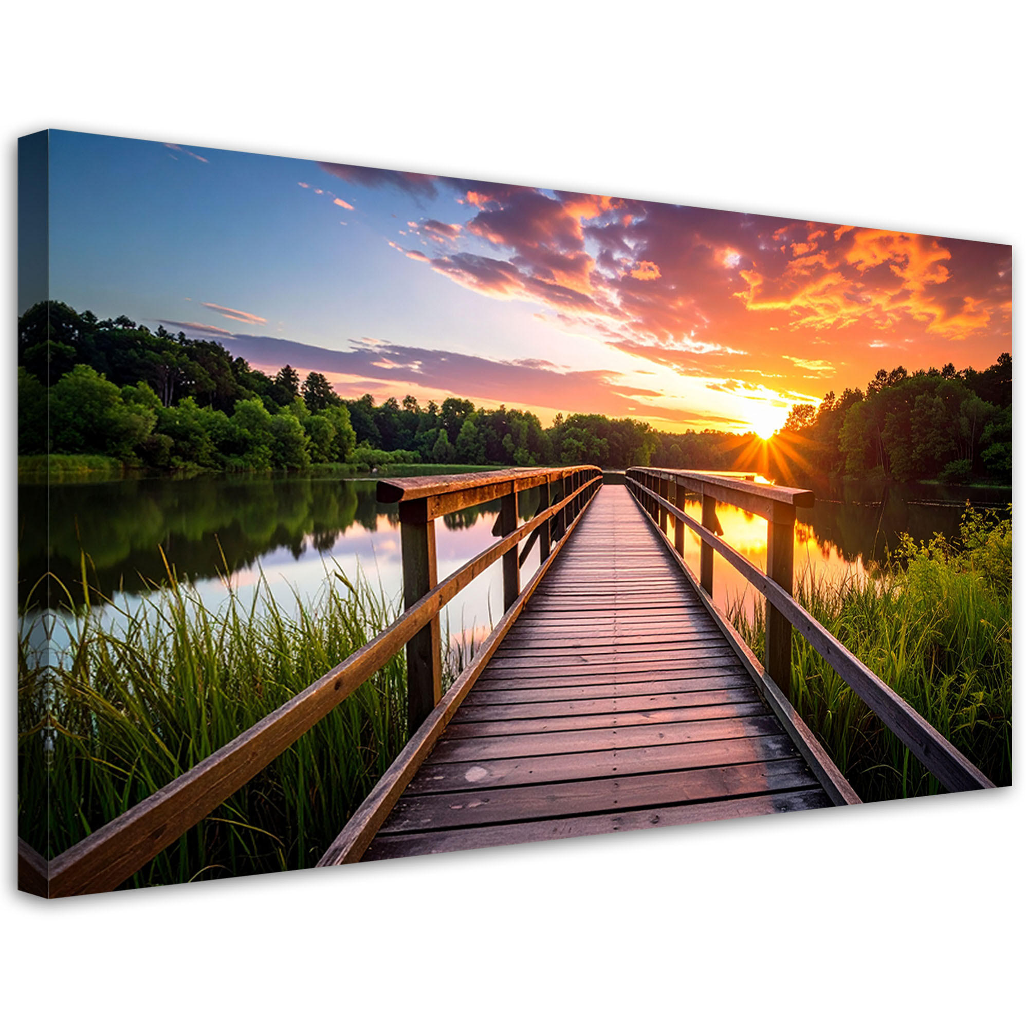 LEINWANDBILD Landschaften 120x60cm - Multicolor, Textil (120/60cm) - Feeby