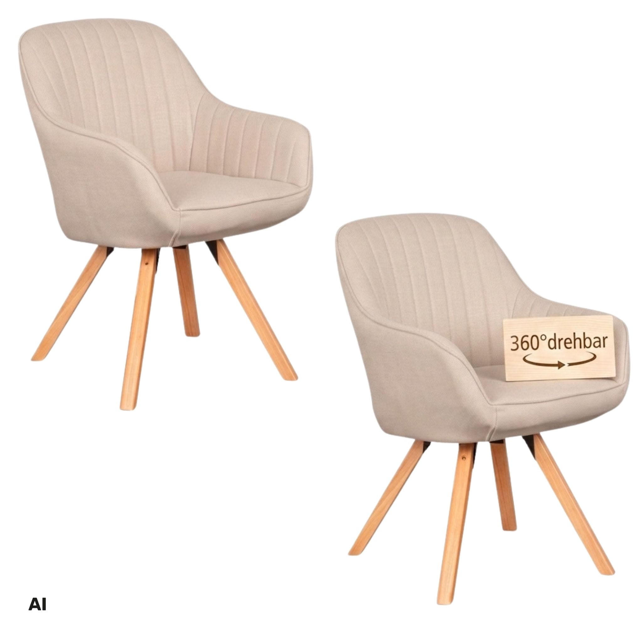 Mr. Deko Esszimmerstuhl Beige 59x89x61 cm