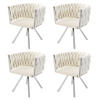ESSZIMMERSTUHL 4er Set Samt Drehstuhl Beige Silber Metall - Multicolor, Textil (53/72/60cm) - FLIEKS