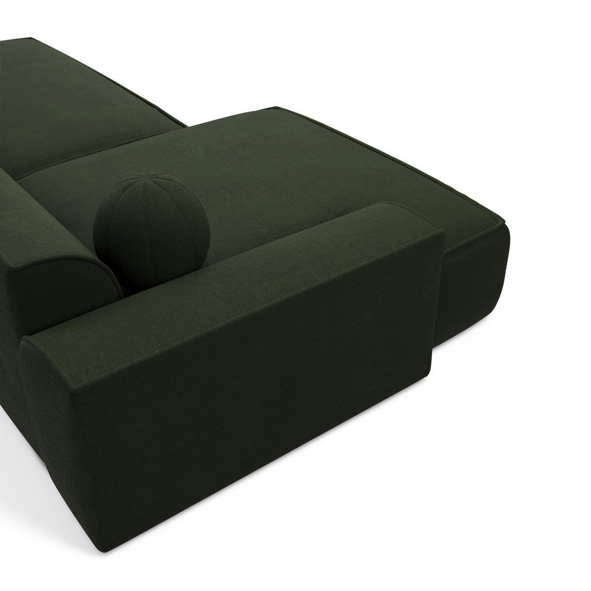 ECKSOFA LINKS Rastergewebe Olivgrün 260cm - Olivgrün, Textil (155/260cm) - Sia Home