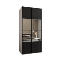 SCHWEBETÜRENSCHRANK 245,5/100/64 2-türig - Schwarz/Weiß, Holz/Metall (100/245/64cm) - Abiks Möbel