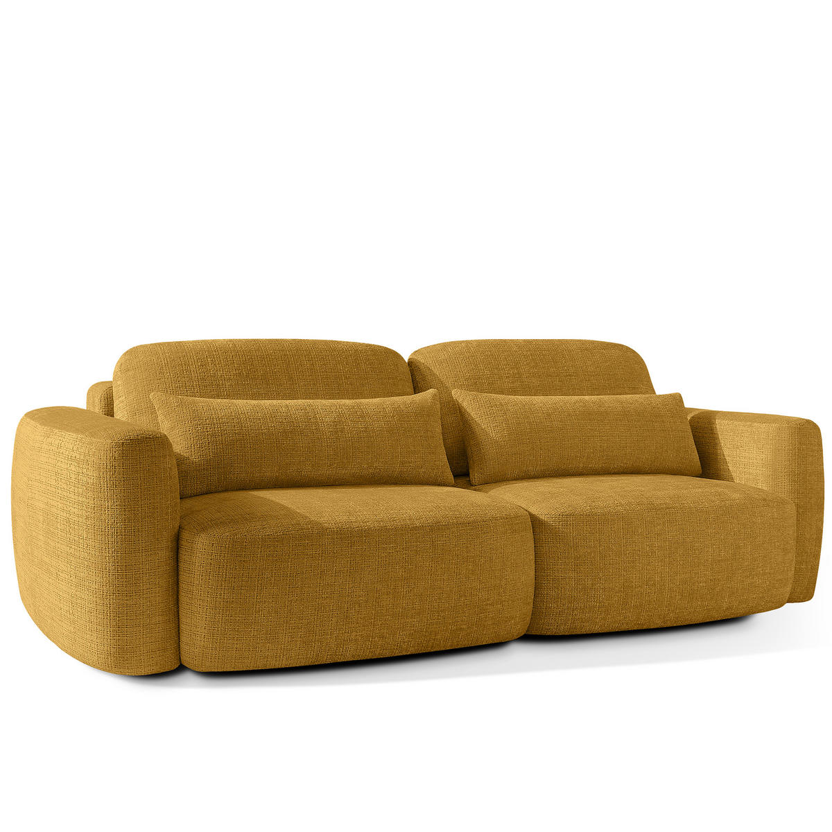 SOFA 3 ELOSA - Gelb, Holz/Textil (245/85/115cm) - KONSIMO®