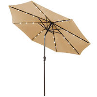 TERRASSPARASOLL beige - Beige, Plast (300/300cm) - COSTWAY