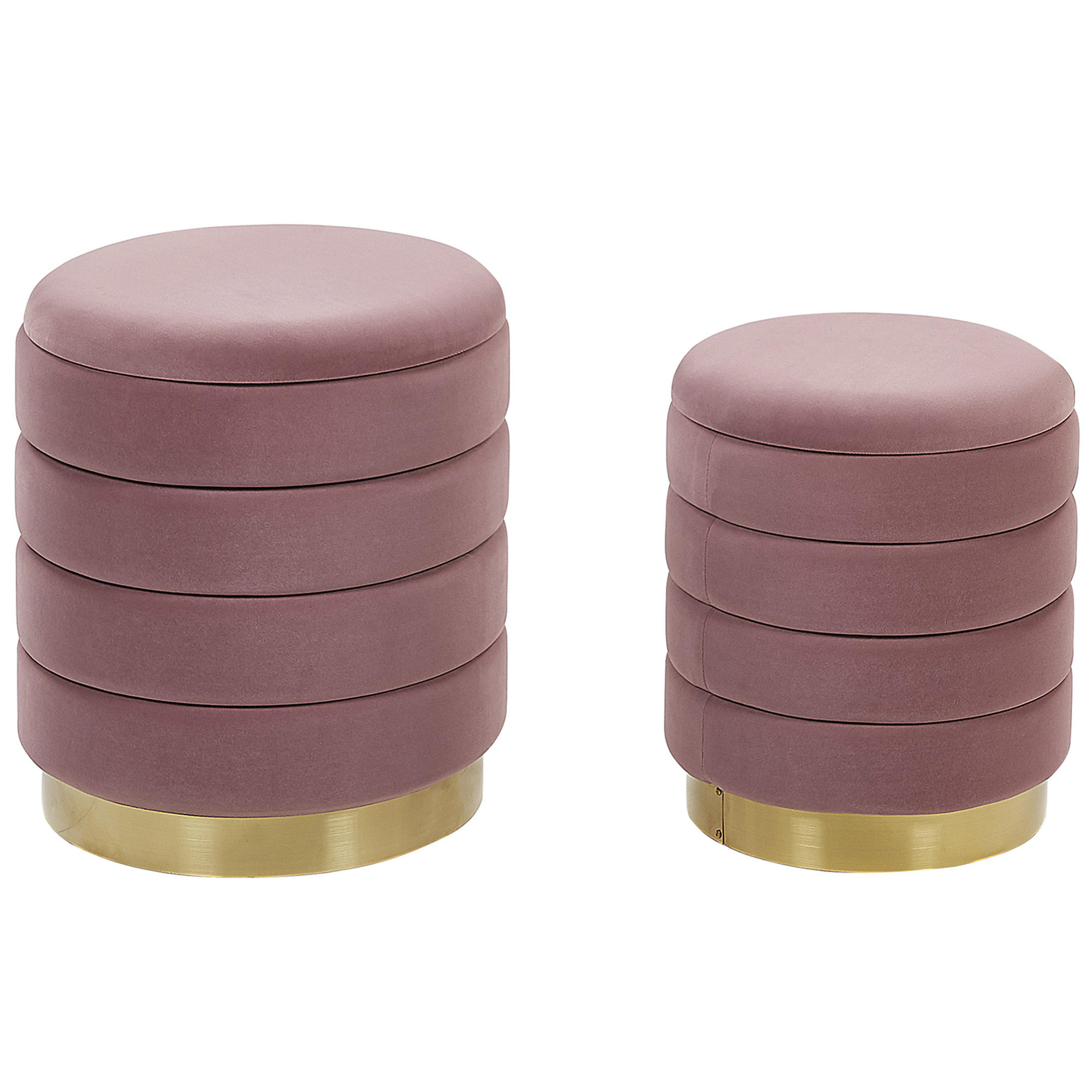 Beliani Pouf Pink 40x38x40 cm