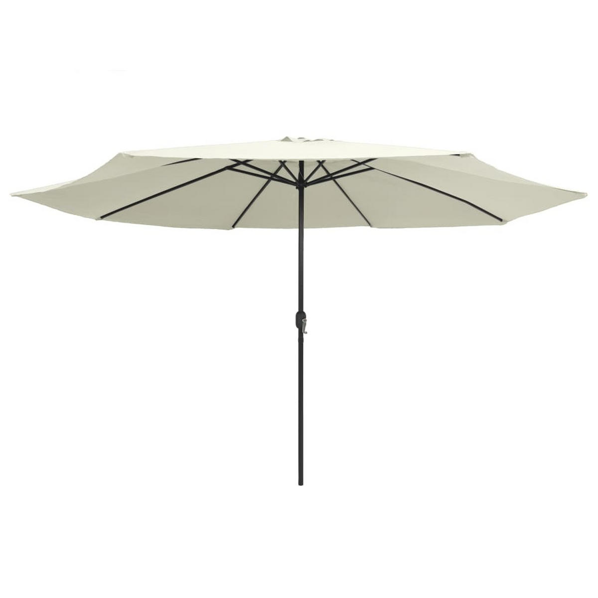 SONNENSCHIRM Mit Metall-Mast 390 Cm Sandweiss - Weiß, Textil (390/390cm) - vidaXL