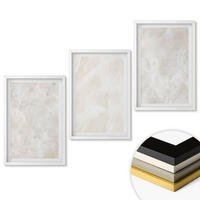 WANDBILDER 3er-Set - 40x60 cm Weißer Rahmen - Pastellfarbene Marmorstrukturen - Weiß, Kunststoff (40/60cm) - ArtPrintCave