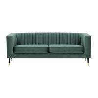 DREISITZER SOFA Slender-Velluto 12 - Blau, Holz/Textil (201/71/83cm) - SLF24