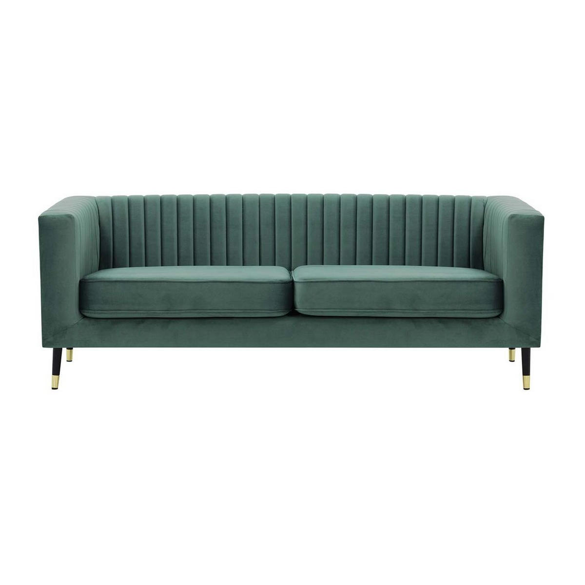 DREISITZER SOFA Slender-Velluto 12 - Blau, Holz/Textil (201/71/83cm) - SLF24