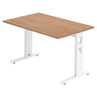 SCHREIBTISCH Serie-O 80/120/74 cm in Nussbaumfarben/Weiß - Nussbaumfarben/Weiß, Holzwerkstoff (80/120/74cm) - bümö