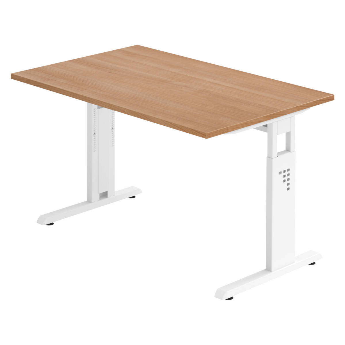 SCHREIBTISCH Serie-O 80/120/74 cm in Nussbaumfarben/Weiß - Nussbaumfarben/Weiß, Holzwerkstoff (80/120/74cm) - bümö