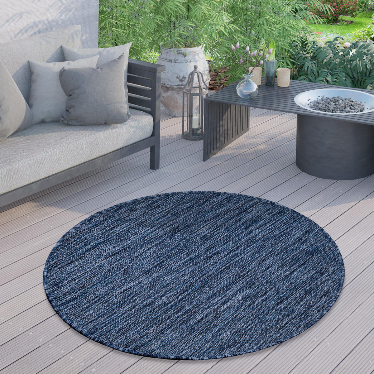 OUTDOORTEPPICH 200/200 cm Venedig 165 - Blau, Textil (200/200cm) - Paco Home