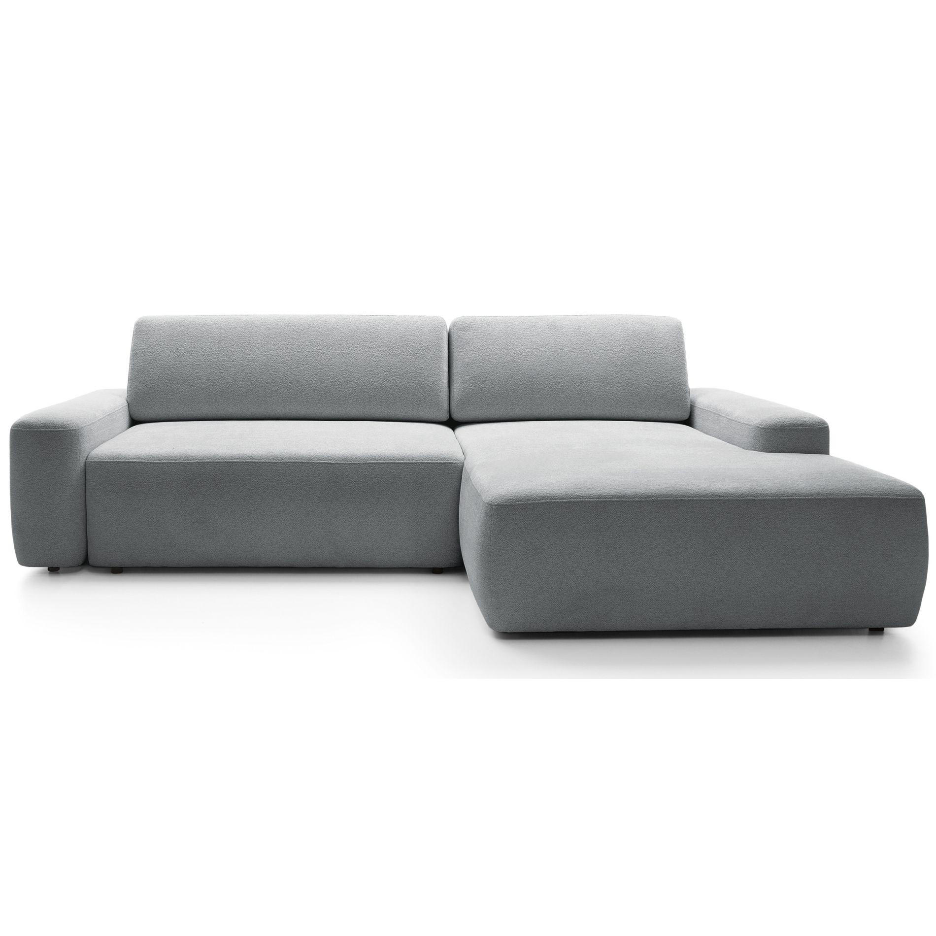 ECKSOFA Baleo Hellgrau Chenille-Bezug - Hellgrau/Schwarz, Kunststoff/Textil (264/162cm) - Selsey