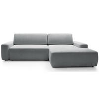 ECKSOFA Baleo Hellgrau Chenille-Bezug - Hellgrau/Schwarz, Kunststoff/Textil (264/162cm) - Selsey